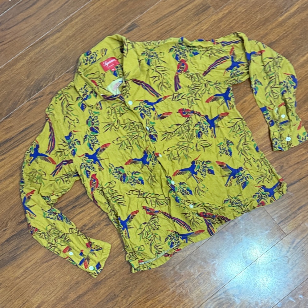 Supreme Mustard Floral Button-Up Shirt